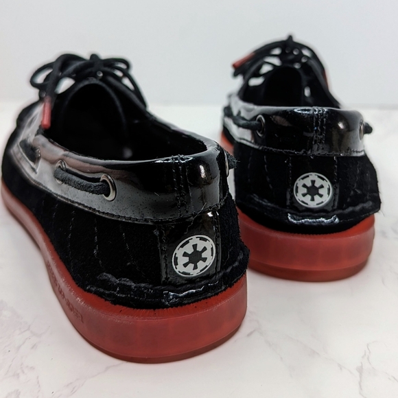 Sperry Star Wars Darth Vader Black and Red Sith Lord Suede Boat Shoes Sz 6.5 - Picture 7 of 15